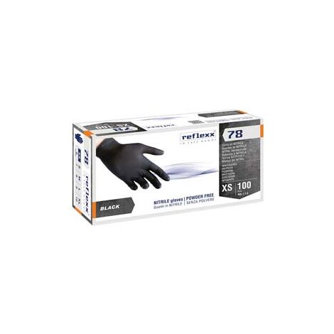 GUANTO IN NITRILE GR.4,0 SENZA POLVERE NERO- - tg.M in conf. da 100 pz. - 2 pezzi