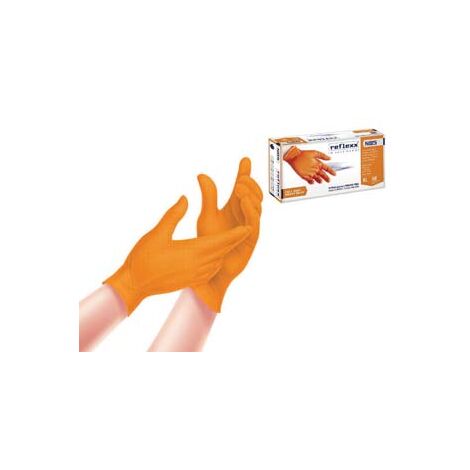 GUANTO IN NITRILE GRIP 3D GR.8,4 SENZA POLVERE ARANCIONI- - tg.M in conf. da 50 pz. - 2 pezzi