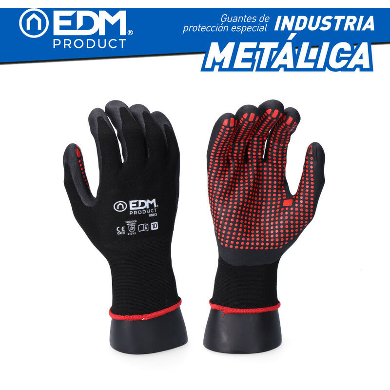 Image of EDM - Guanto per l'industria metallurgica in nylon/lycra spalmato di nitrile misura 7