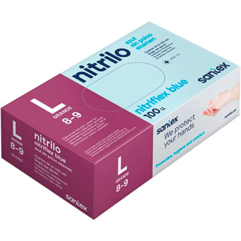 GUANTO MONOUSO IN NITRILE CON POLVERE BLU 100 PZ. G
