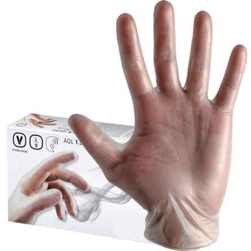 GUANTO MONOUSO IN VINILE Tg. L - confezione 100 pezzi