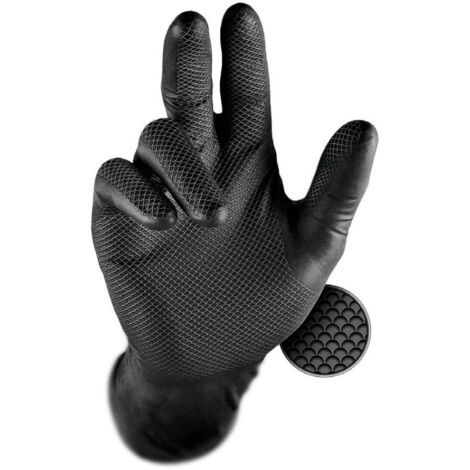 GUANTO NITRILE GRIPPAZ DIAMOND cf.50pz. NERO XL