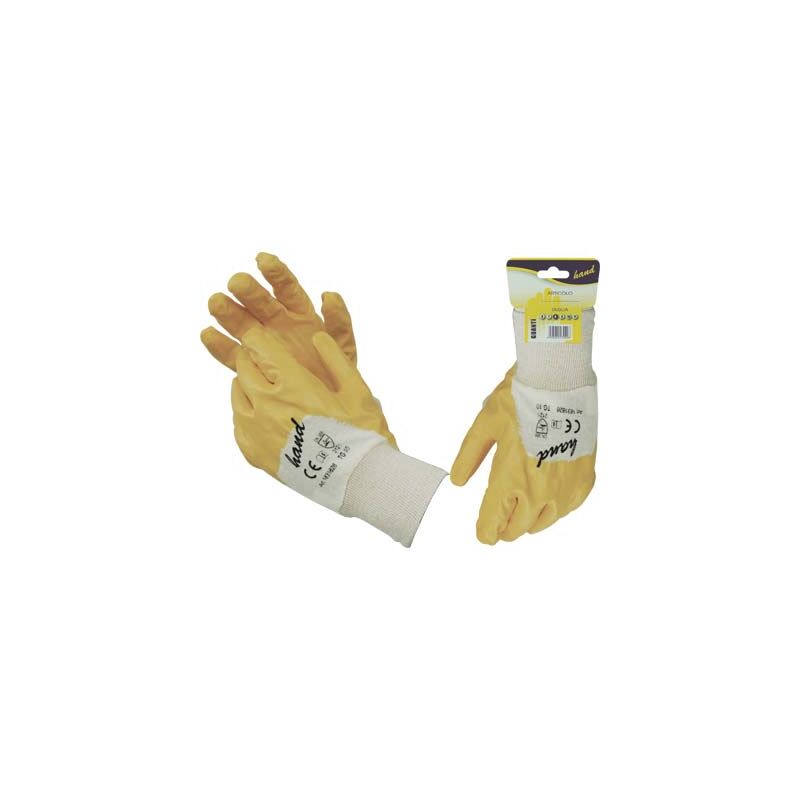 Image of Hand - guanto nitrile nbr giallo maglia cotone bianco 10