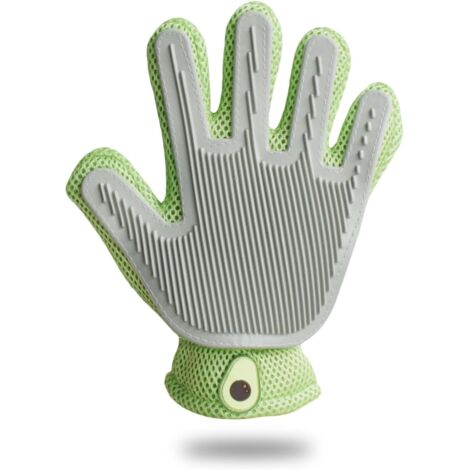 Guanto per depilazione animali domestici 2 in 1 per cani, guanto da bagno e da massaggio per cani, gatti, cavalli e conigli, 1 pezzo (verde)