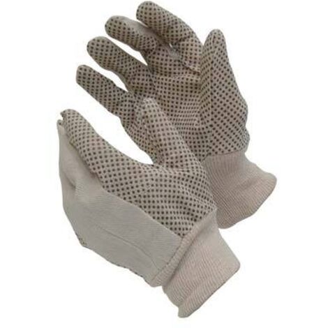 Guanto pvc nero puntinato maglia cotone bianco donna conf. da 12pa