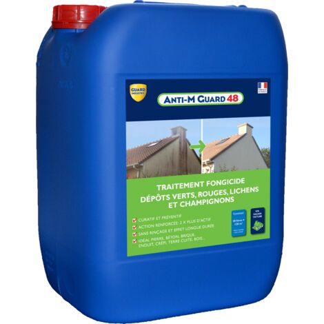 Guard Industrie – Anti M Guard 48 – Traitement dépôts verts 20L – Pour béton, bois, pierre – Efficace contre moisissures et lichens
