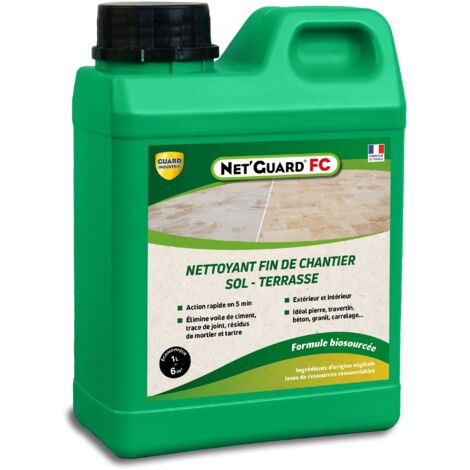Guard Industrie – Décapant ciment 1L – Élimine traces de joint et tartre – Formule acide citrique biosourcé – Efficacité professionnelle rapide - FC 1 L