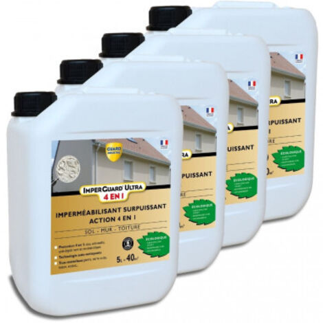 Guard Industrie – Imperméabilisant sol 20L – Hydrofuge autonettoyant – Protection 5 ans contre humidité et salissures – Résistant aux UV et gel