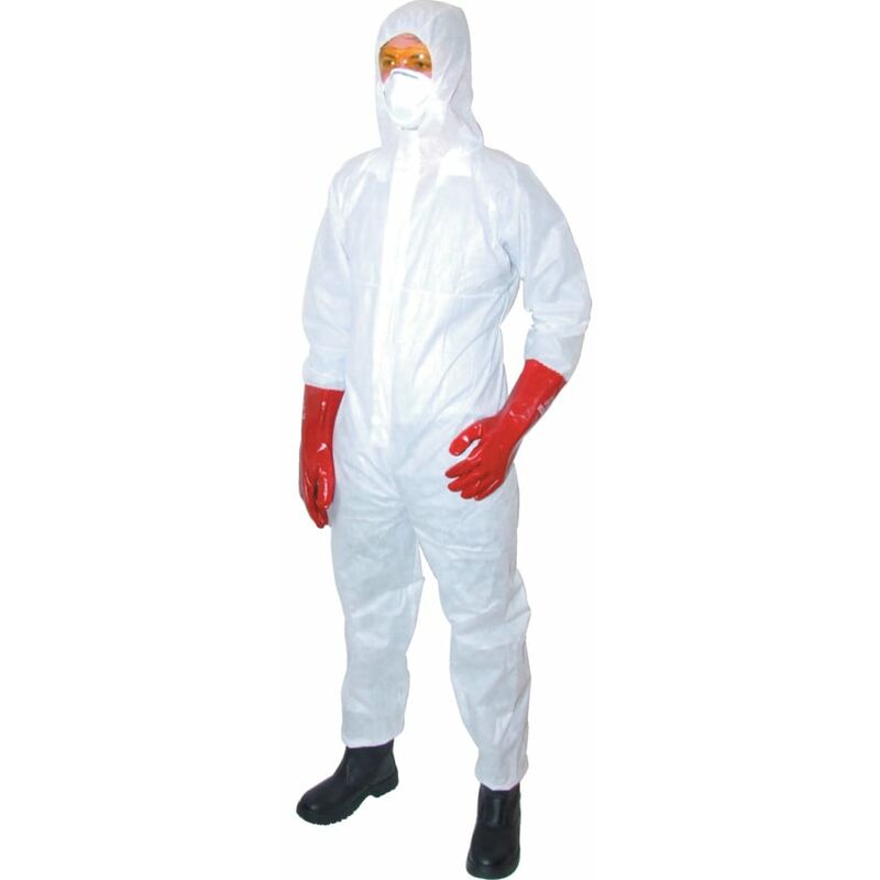 Tuffsafe Guard Master Disp' Hooded Coverall White (2XL)