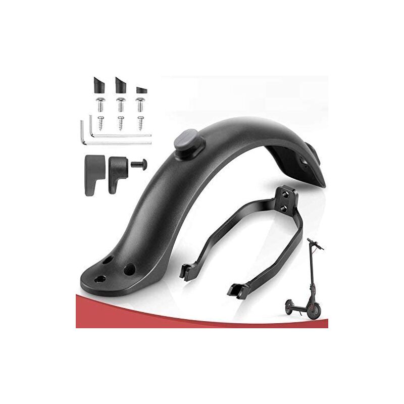 

Guardabarros trasero compatible con Xiaomi con soporte Negro