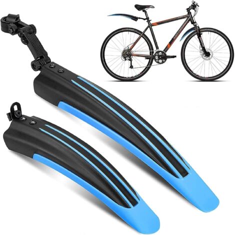 Guardabarros universales para bicicleta, juego de 2 piezas, ajustables, delanteros y traseros, compatibles con bicicletas de montaña (MTB) y ruedas de 20, 22, 24, 26 y 27 pulgadas.