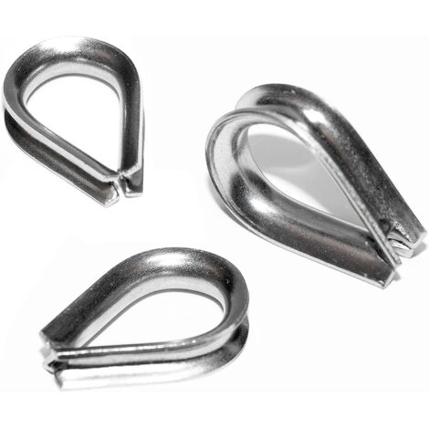 Guardacabos para cables de acero - 2 mm x 10 piezas Abrazadera para cables Abrazadera en forma de arco Abrazaderas para cables Abrazadera en forma de arco de sujeción al techo Cuerda de cabrestante Cu
