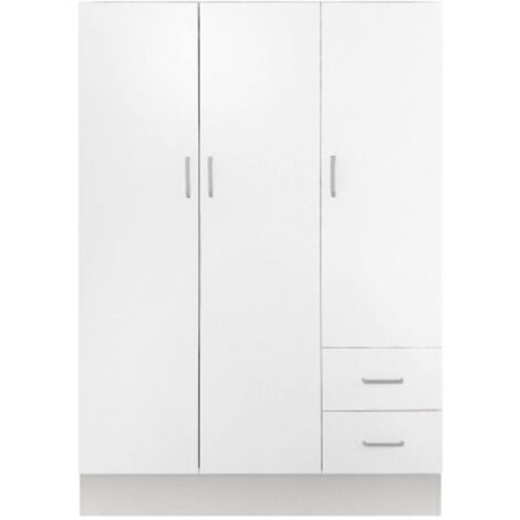 Guardaroba 3 Ante - Armadio Camera da Letto Bianco 50x120 cm
