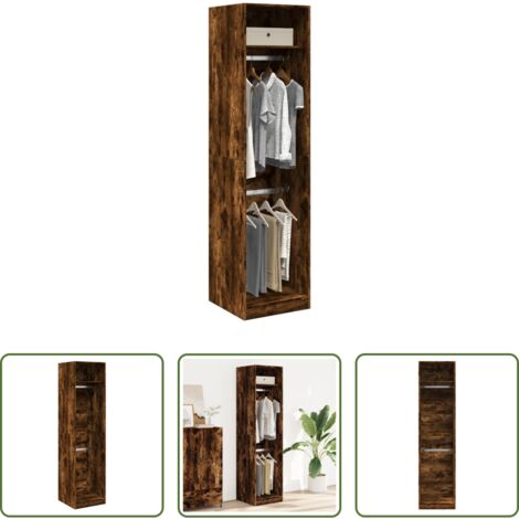 Guardaroba -  Armadio Rovere Fumo 50x50x200 cm in Legno Multistrato
