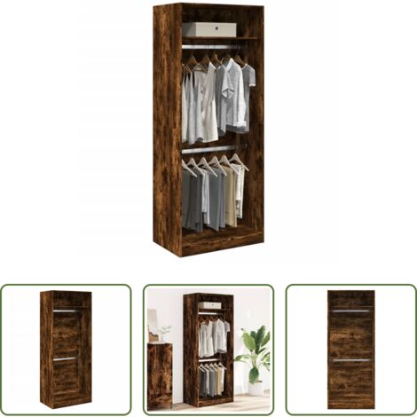 Guardaroba -  Armadio Rovere Fumo 80x50x200 cm in Legno Multistrato