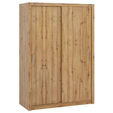 Guardaroba Catromi 105, Rovere Artisan, 215x150x62cm, Porte guardaroba: Scorrevoli, Numero di ripiani: 0
