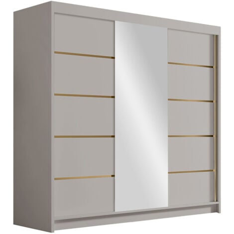 Guardaroba Closico 185, Cachemire, 215x200x58cm, Porte guardaroba: Scorrevoli, Numero di ripiani: 0