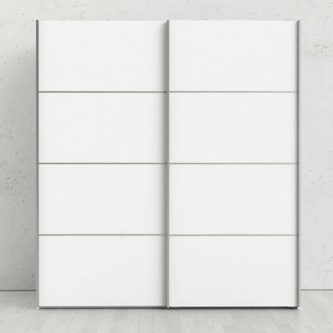 Armadio 182x200H cm Bianco opaco con due ante scorrevoli Bianco