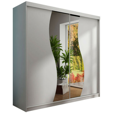 Guardaroba Dover 105, Bianco, 200x200x62cm, Porte guardaroba: Scorrevoli, Numero di ripiani: 0