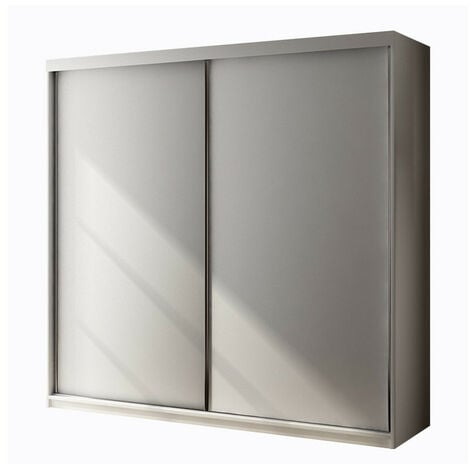 Guardaroba Dover 108, Bianco, 200x200x62cm, Porte guardaroba: Scorrevoli, Numero di ripiani: 0, LED: Con