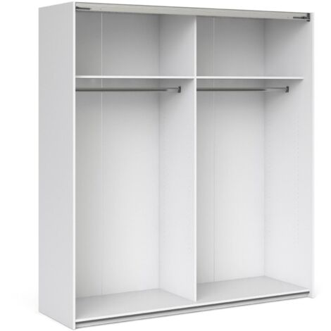 Guardaroba Grande Isabeau, Armadio Camera da Letto 2 Ripiani, Appendiabiti, 59x200h cm Bianco
