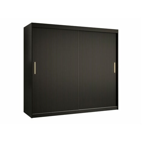Guardaroba Hartford 400, Nero, 200x200x62cm, Porte guardaroba: Scorrevoli, Numero di ripiani: 0