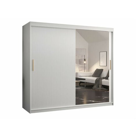 Guardaroba Hartford 403, Bianco, 200x200x62cm, Porte guardaroba: Scorrevoli, Numero di ripiani: 0
