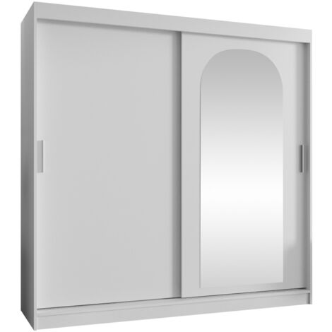 Guardaroba Hartford 499, Bianco, 200x200x62cm, Porte guardaroba: Scorrevoli, Numero di ripiani: 0