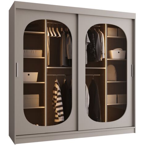 Guardaroba Hartford 521, Cachemire, 200x200x62cm, Porte guardaroba: Scorrevoli, Numero di ripiani: 0, LED: Con