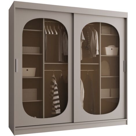 Guardaroba Hartford 521, Cachemire, 200x200x62cm, Porte guardaroba: Scorrevoli, Numero di ripiani: 0, LED: Senza