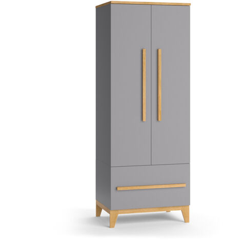 Guardaroba per bambini Malia, Grigio, 70 x 186.8 cm, Vitalispa