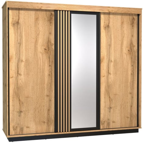 Guardaroba Tenodeu 123 , 224x240x66cm, Porte guardaroba: Scorrevoli, Numero di ripiani: 0
