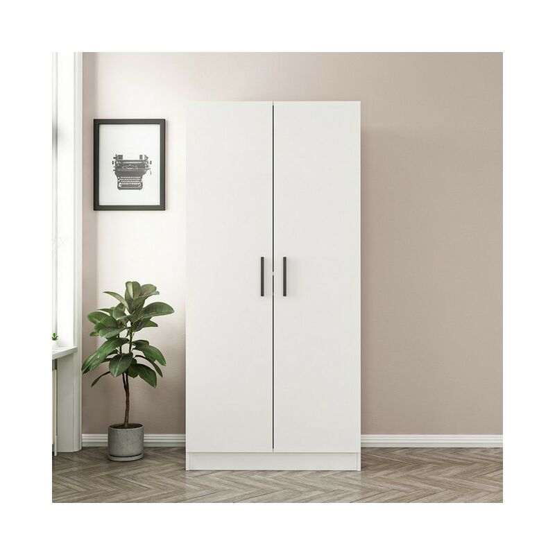 

Guardarropa Kale - Space Saver - con Puertas, Subastas, Ripaini - por Camara - Blanco en Madera, 90 x 52 x 190 cm