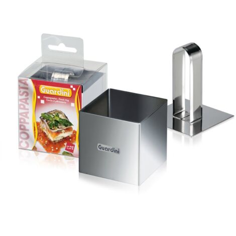 Guardini Accessori, Coppapasta quadrato con stantuffo 6x6cm, Acciaio inox, Colore argento