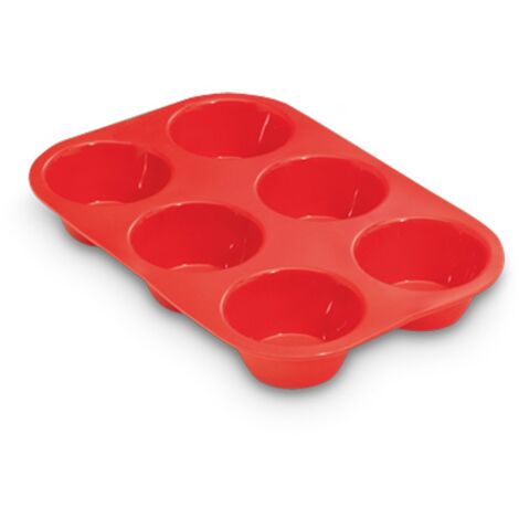 Guardini Juliette, Stampo 6 muffins 16,5x25cm, Silicone alimentare, Colore rosso