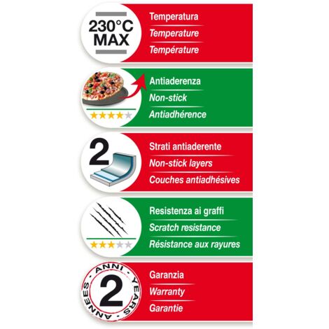 Guardini Pizza&Mania, Teglia Rettangolare 26x37cm, Acciaio con rivestimento antiaderente, Colore nero