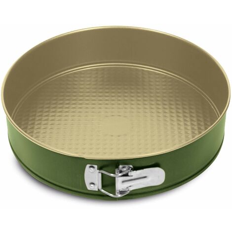 Guardini, Tortiera apribile 1 fondo Ø 22 cm, Acciaio con rivestimento antiaderente a base di Cera di Carnauba, Colore verde/beige, Made in Italy, Linea B-Nat