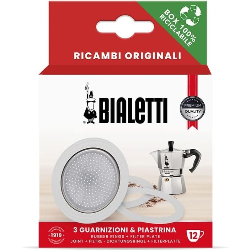 Image of Guarnizione e piastra filtro Bialetti 12 Tazze ricambio caffettiera