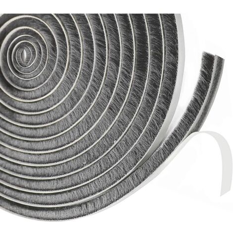 Guarnizione a spazzola per porta scorrevole, 9 mm (L) x 15 mm (P) x 6 m (L) Guarnizione per finestra per isolamento acustico, porta, persiana isolante