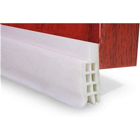 Guarnizione adesiva inferiore per porta, isolamento acustico e termico, 2 m x 4 cm, silicone bianco flessibile, striscia sigillante per rumore e polvere, tappo per aria fredda, repellente per topi, fo
