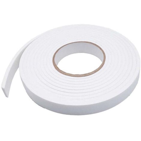 Guarnizione autoadesiva per finestre e porte, striscia sigillante in schiuma ad alta densità da 10 m, antivento, antirumore e anti-insetto, bianca (1 cm)