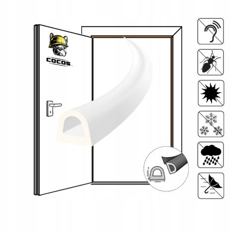 Guarnizione autoadesiva per porta e finestra D 12X10mm BIANCA