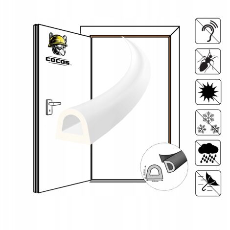 Guarnizione autoadesiva per porta e finestra D 14X12mm BIANCA