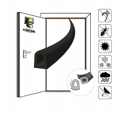 Guarnizione autoadesiva per porta e finestra D 8x10mm NERO
