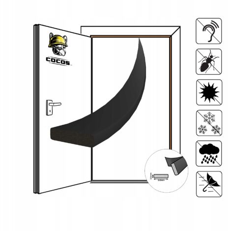Guarnizione autoadesiva per porta e finestra I 8X2 mm NERO