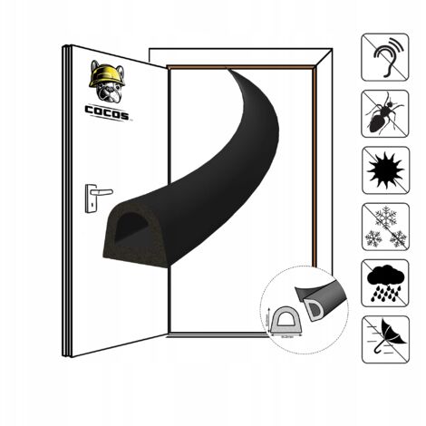 Guarnizione autoadesiva per porte e finestre D14X12mm NERO