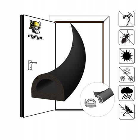 Guarnizione autoadesiva per porte e finestre D21X15mm NERO