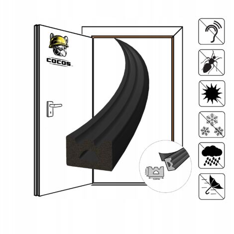 Guarnizione autoadesiva per porte e finestre E 10X6mm NERO