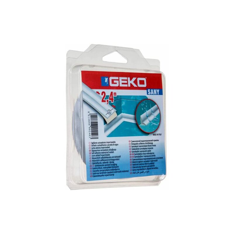 Guarnizione geko sanibord 22 mm x 2,4 m bianco