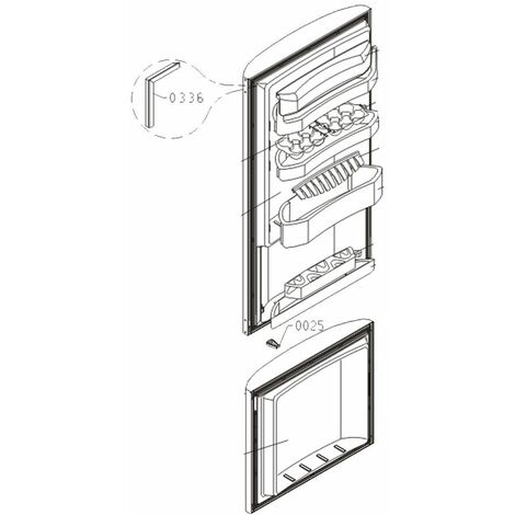 Guarnizione della porta (parte frigorifero) codice 0336 - Frigorifero, congelatore - GORENJE - 4365038